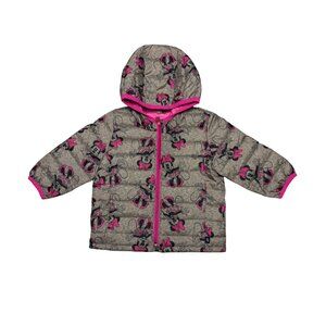 Baby Gap Disney Toddler Girl Winter Coat Pink Grey Minnie Mouse Size 12-18M